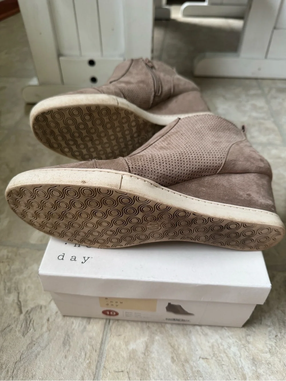 a new day Taupe Wedge Sneaker Booties